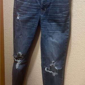 Madewell Women's High Rise Ripped Blue Jeans